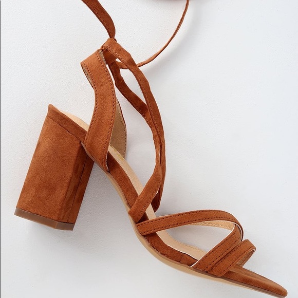 NIB Ashton Tie Up Suede Heels - Picture 4 of 4